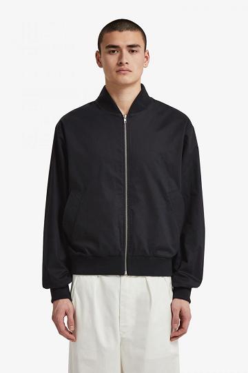 Black Fred Perry SJ6000 Men's Jackets | PH 1247JPQJ